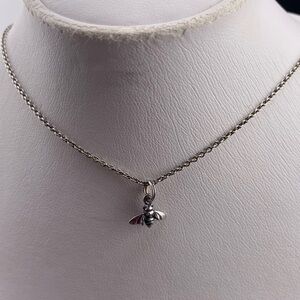 Silver Bee Pendant Necklace